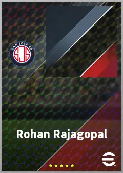 Rohan Rajagopal eFootball 2026 player card, 62 OVR DMF