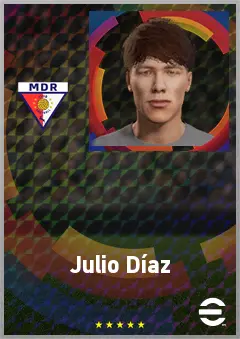 Julio Díaz eFootball 2026 player card, 62 OVR LB