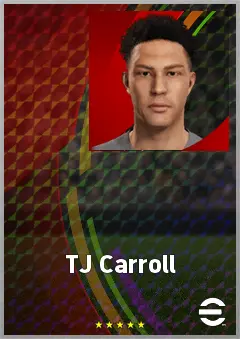 TJ Carroll eFootball 2026 player card, 63 OVR CB