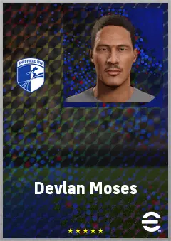 Devlan Moses eFootball 2026 player card, 61 OVR CF