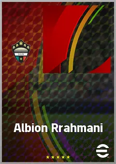 Albion Rrahmani eFootball 2026 player card, 68 OVR CF