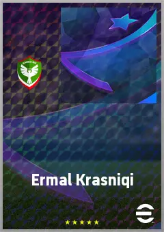 Ermal Krasniqi eFootball 2026 player card, 65 OVR LWF