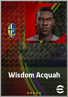Wisdom Acquah eFootball 2026 player card, 63 OVR DMF