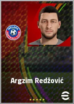 Argzim Redžović eFootball 2026 player card, 62 OVR CB