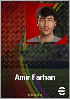 Amir Farhan eFootball 2026 player card, 61 OVR RB