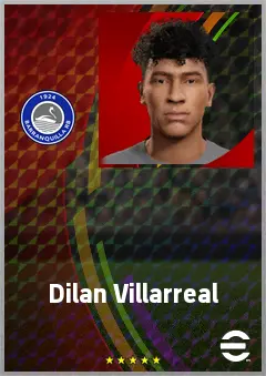 Dilan Villarreal eFootball 2026 player card, 64 OVR CMF