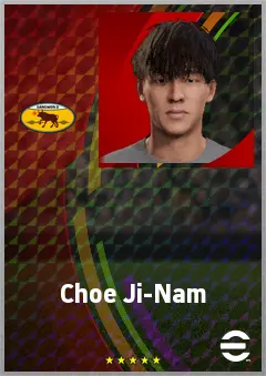 Choe Ji-Nam eFootball 2026 player card, 60 OVR RWF