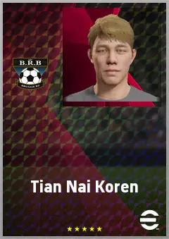 Tian Nai Koren eFootball 2026 player card, 59 OVR AMF