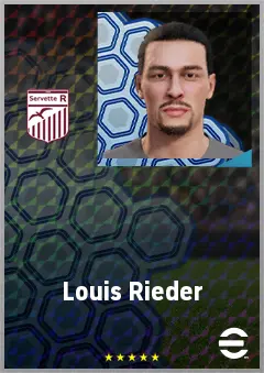 Louis Rieder eFootball 2026 player card, 60 OVR GK