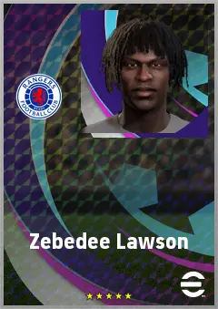 Zebedee Lawson eFootball 2026 player card, 62 OVR RWF