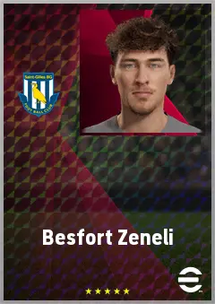 Besfort Zeneli eFootball 2026 player card, 70 OVR CMF