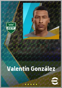Valentín González eFootball 2026 player card, 63 OVR AMF