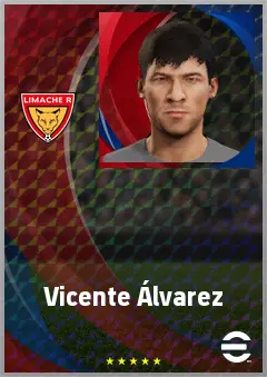 Vicente Álvarez eFootball 2026 player card, 65 OVR RWF