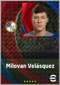 Milovan Velásquez eFootball 2026 player card, 63 OVR CMF