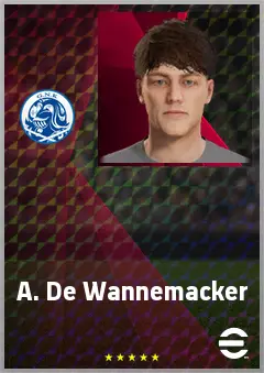 A. De Wannemacker eFootball 2026 player card, 61 OVR CMF