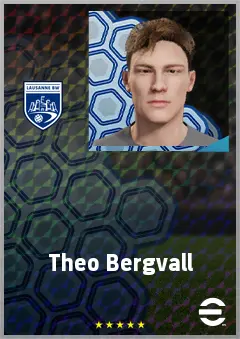 Theo Bergvall eFootball 2026 player card, 63 OVR RB