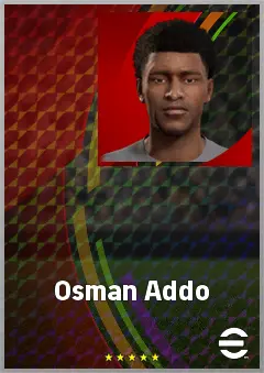 Osman Addo eFootball 2026 player card, 66 OVR LWF
