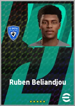 Ruben Beliandjou eFootball 2026 player card, 62 OVR CF
