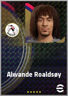 Alwande Roaldsøy eFootball 2026 player card, 67 OVR CMF