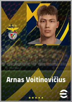 Arnas Voitinovičius eFootball 2026 player card, 65 OVR GK