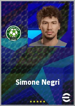Simone Negri eFootball 2026 player card, 63 OVR RWF