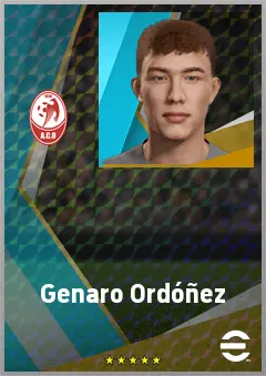 Genaro Ordóñez eFootball 2026 player card, 64 OVR CB
