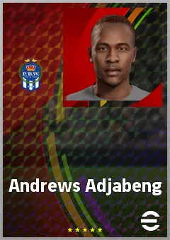 Andrews Adjabeng eFootball 2026 player card, 63 OVR LWF