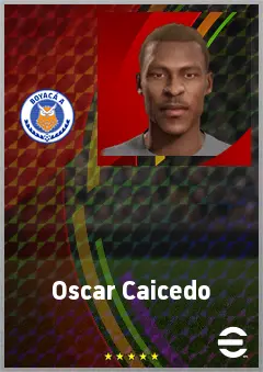 Oscar Caicedo eFootball 2026 player card, 63 OVR LWF