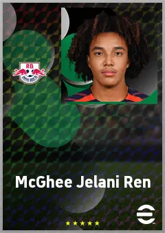 Mcghee Jelani Ren eFootball 2026 player card, 62 OVR CF