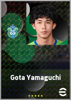 Yamaguchi Gota eFootball 2026 player card, 62 OVR RWF