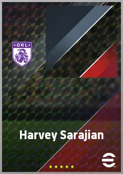 Harvey Sarajian eFootball 2026 player card, 63 OVR LWF