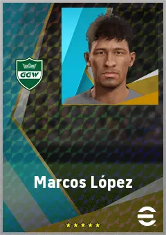 Marcos López eFootball 2026 player card, 62 OVR RB