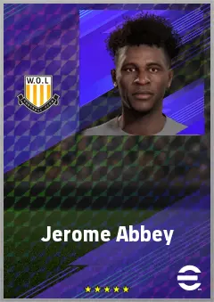 Jerome Abbey eFootball 2026 player card, 61 OVR DMF