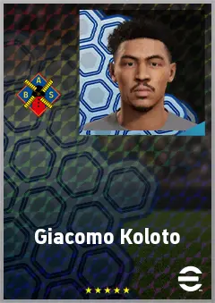 Giacomo Koloto eFootball 2026 player card, 61 OVR CF