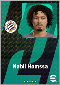 Nabil Homssa eFootball 2026 player card, 65 OVR CMF