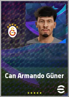 Can Armando Güner eFootball 2026 player card, 62 OVR RWF