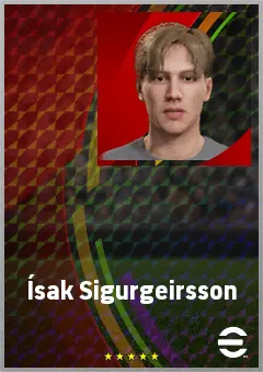 Ísak Sigurgeirsson eFootball 2026 player card, 67 OVR LWF