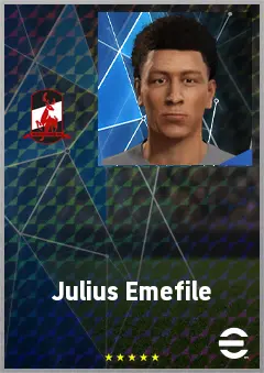 Julius Emefile eFootball 2026 player card, 63 OVR RWF