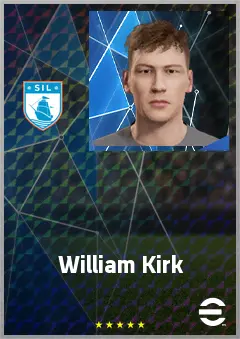 William Kirk eFootball 2026 player card, 61 OVR AMF