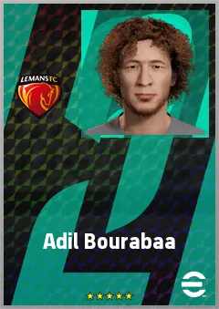 Adil Bourabaa eFootball 2026 player card, 62 OVR RMF