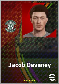 Jacob Devaney eFootball 2026 player card, 62 OVR DMF