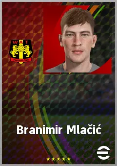 Branimir Mlačić eFootball 2026 player card, 67 OVR CB