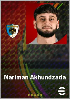 Nariman Akhundzada eFootball 2026 player card, 70 OVR CF