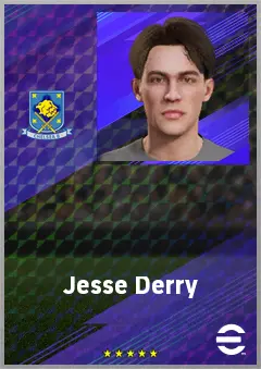 Jesse Derry eFootball 2026 player card, 62 OVR LWF