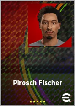 Pirosch Fischer eFootball 2026 player card, 65 OVR RWF