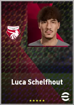 Luca Schelfhout eFootball 2026 player card, 62 OVR CB