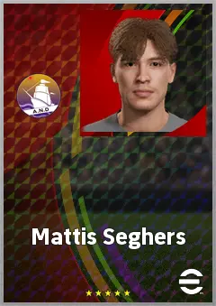 Mattis Seghers eFootball 2026 player card, 60 OVR GK