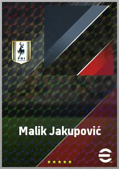 Malik Jakupović eFootball 2026 player card, 65 OVR CF
