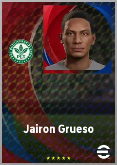 Jairon Grueso eFootball 2026 player card, 63 OVR CF