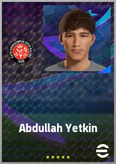 Abdullah Yetkin eFootball 2026 player card, 60 OVR RWF